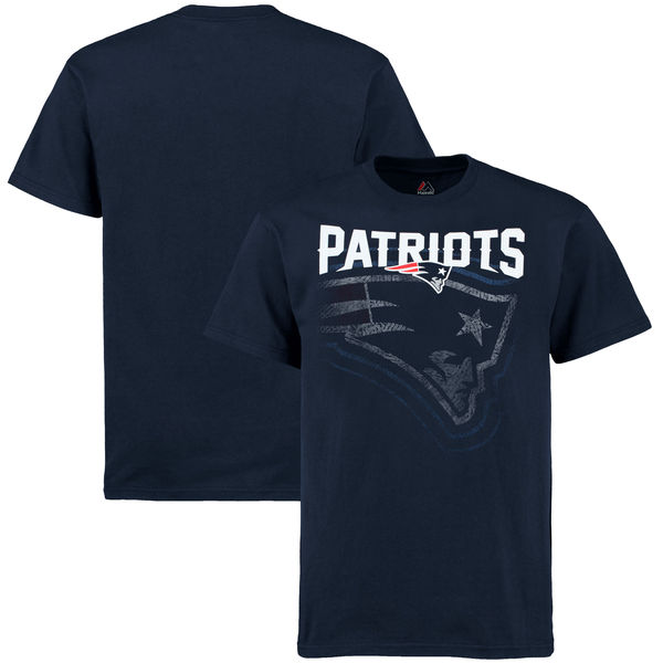 Men NFL New England Patriots Majestic Empty Backfield TShirt  Navy